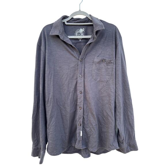 Laguna Super Slub Cotton Button Down Shirt, Cotton Poly Blend, Gray, Sz XL - Picture 1 of 6